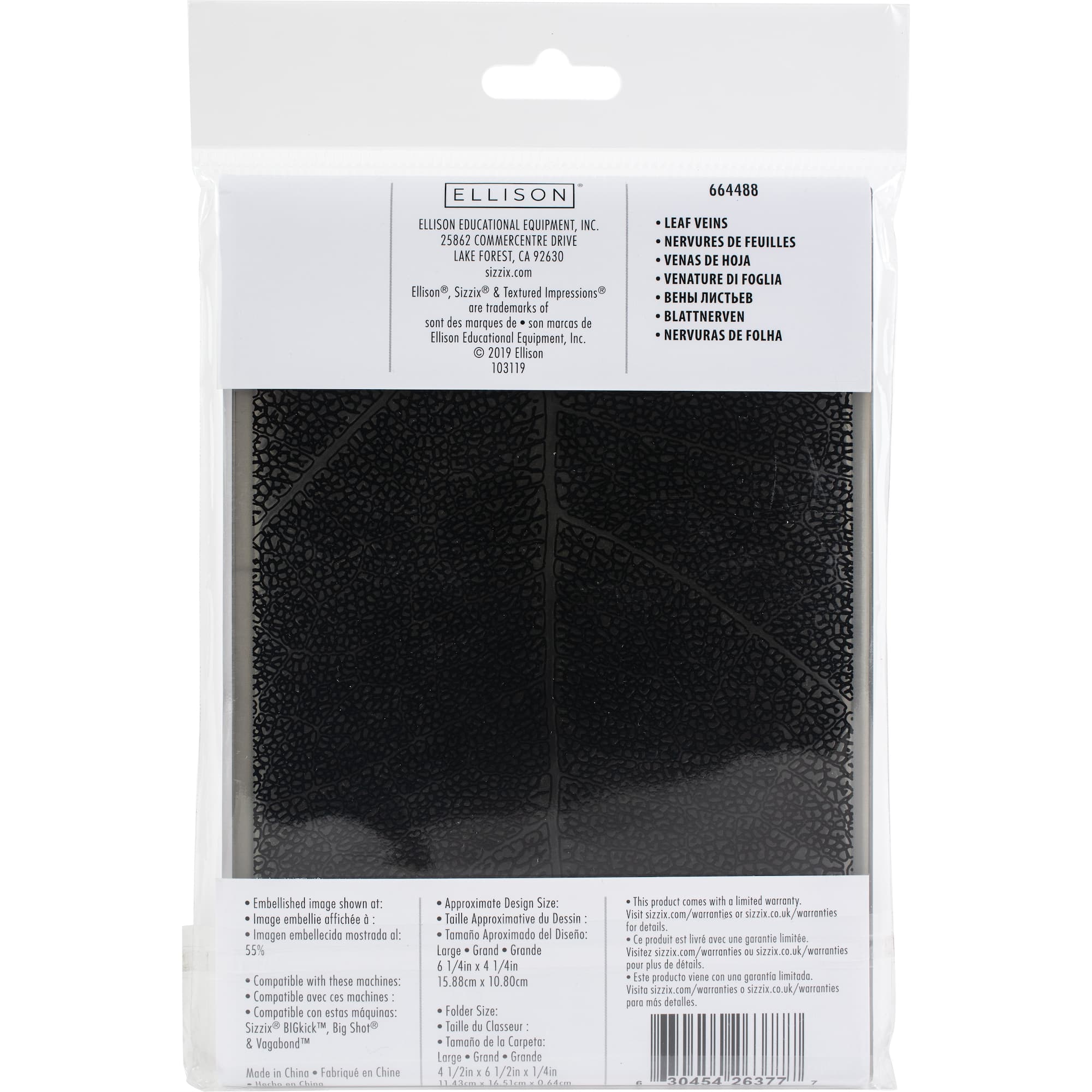 Sizzix® 3D Textured Impressions® Leaf Veins Embossing Folder